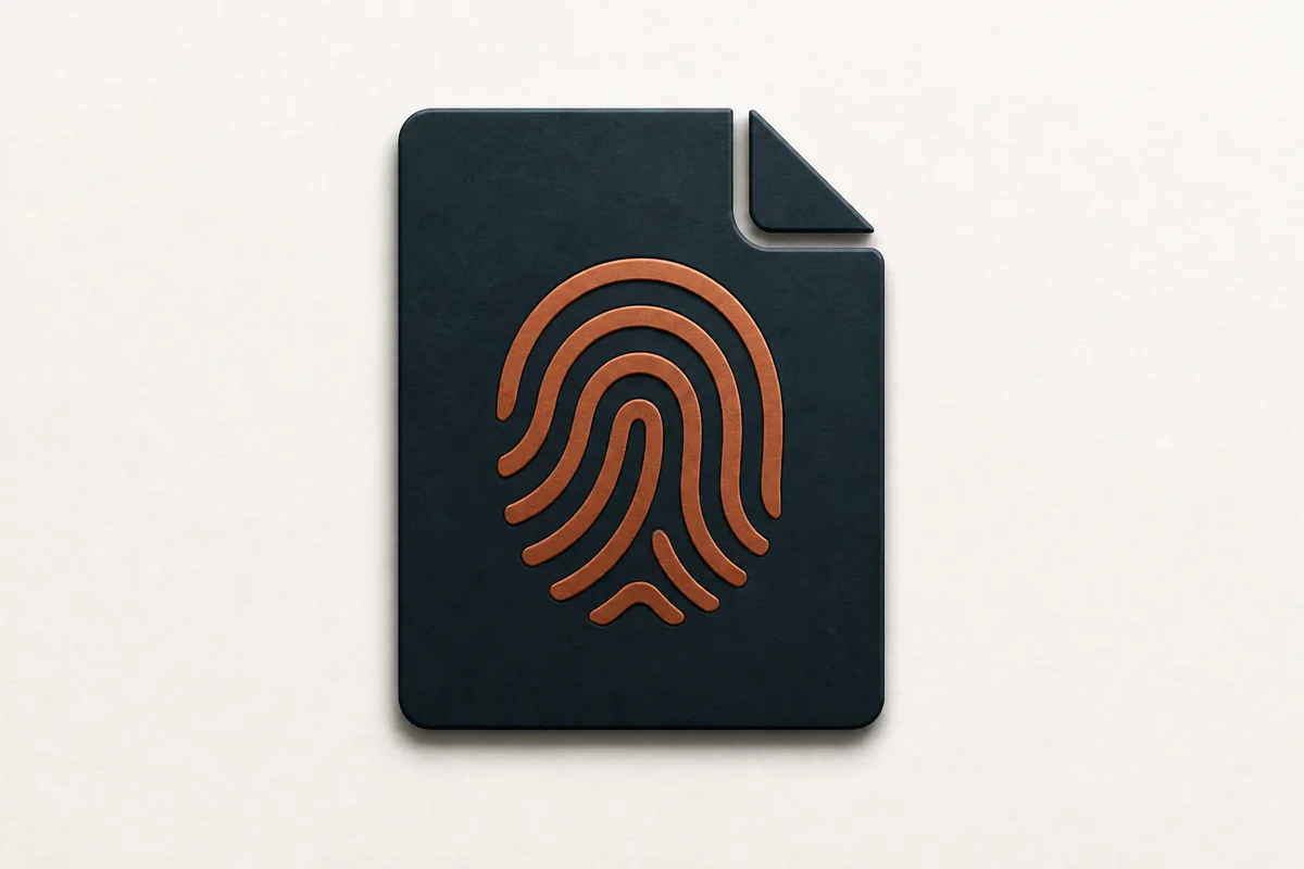 A document marked with a copper fingerprint.